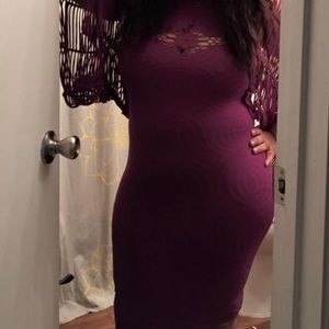 Cute plum fitted mini dress